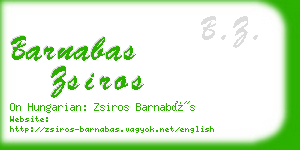 barnabas zsiros business card